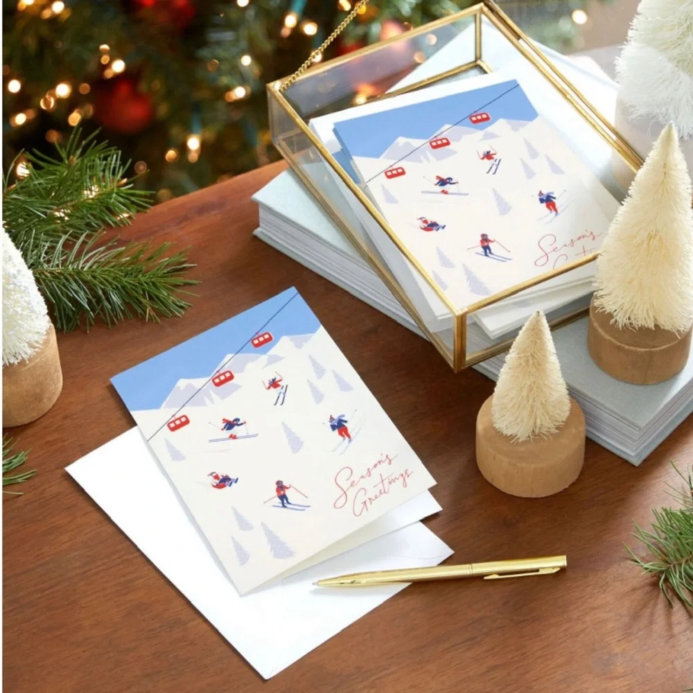Hallmark Alpine Ski Slopes Boxed Christmas Cards, Pack of 16 (NWT)